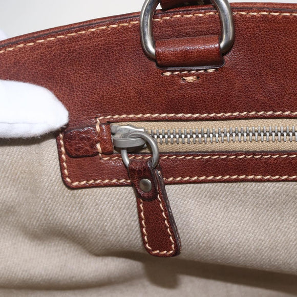 Miu Miu Hand Bag Raffia Beige Silver Auth 159300A