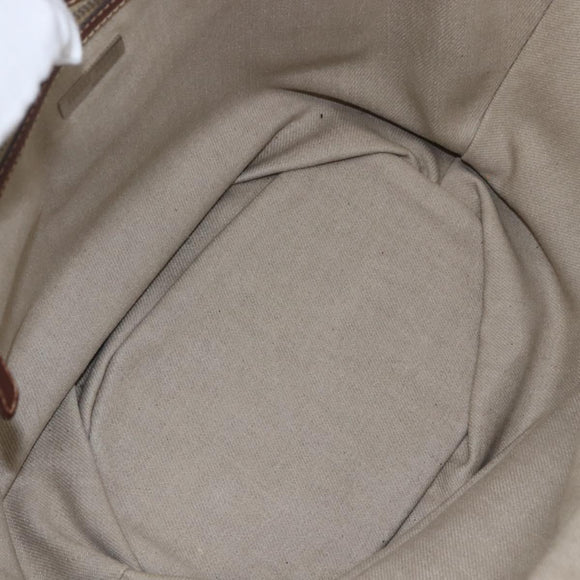 Miu Miu Hand Bag Raffia Beige Silver Auth 159300A