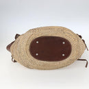 Miu Miu Hand Bag Raffia Beige Silver Auth 159300A-5