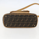 FENDI Zucca Canvas Hand Bag 2way Black Brown Auth 159305A-5