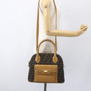 FENDI Zucca Canvas Hand Bag 2way Black Brown Auth 159305A-25