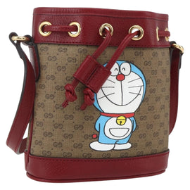 GUCCI Micro GG Supreme Doraemon Shoulder Bag PVC Beige 647801 Auth 159307SAM