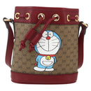 GUCCI Micro GG Supreme Doraemon Shoulder Bag PVC Beige 647801 Auth 159307SAM-2
