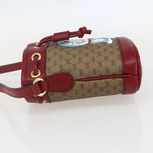 GUCCI Micro GG Supreme Doraemon Shoulder Bag PVC Beige 647801 Auth 159307SAM