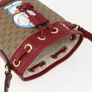 GUCCI Micro GG Supreme Doraemon Shoulder Bag PVC Beige 647801 Auth 159307SAM-6