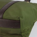 PRADA Hand Bag Nylon Green Gold Auth 159309-8