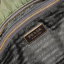 PRADA Hand Bag Nylon Green Gold Auth 159309-16