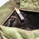 PRADA Hand Bag Nylon Green Gold Auth 159309-20