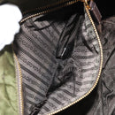 PRADA Hand Bag Nylon Green Gold Auth 159309-21