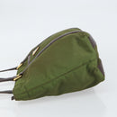 PRADA Hand Bag Nylon Green Gold Auth 159309-4