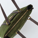 PRADA Hand Bag Nylon Green Gold Auth 159309-6