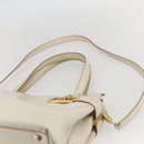 Salvatore Ferragamo Gancini Tote Bag Leather Ivory Gold Auth 159310-9