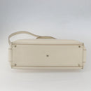Salvatore Ferragamo Gancini Tote Bag Leather Ivory Gold Auth 159310-5