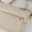Salvatore Ferragamo Gancini Tote Bag Leather Ivory Gold Auth 159310-15