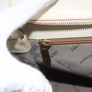 Salvatore Ferragamo Gancini Tote Bag Leather Ivory Gold Auth 159310-19