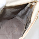 Salvatore Ferragamo Gancini Tote Bag Leather Ivory Gold Auth 159310-20