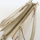 Salvatore Ferragamo Gancini Tote Bag Leather Ivory Gold Auth 159310-6