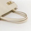 Salvatore Ferragamo Gancini Tote Bag Leather Ivory Gold Auth 159310-7