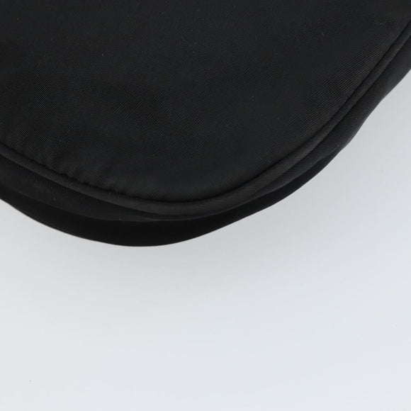 PRADA Pouch Nylon Black Silver Auth 159312