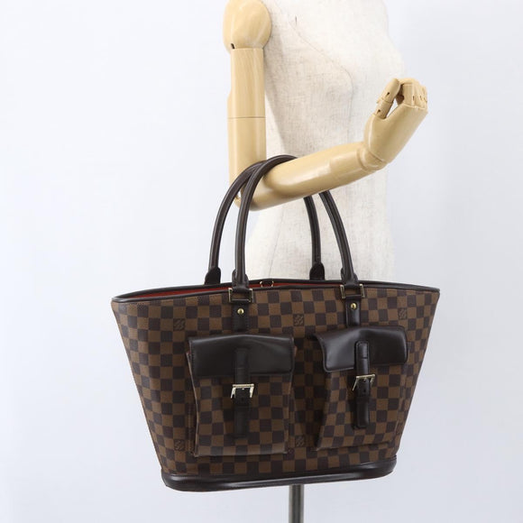 LOUIS VUITTON Damier Ebene Manosque GM Tote Bag N51120 LV Auth 159313