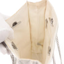 CHANEL Chain Shoulder Bag Nylon White Silver CC Auth 159317SAM-19