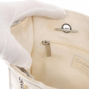 CHANEL Chain Shoulder Bag Nylon White Silver CC Auth 159317SAM-20