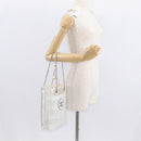 CHANEL Chain Shoulder Bag Nylon White Silver CC Auth 159317SAM-24