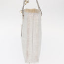 CHANEL Chain Shoulder Bag Nylon White Silver CC Auth 159317SAM-4