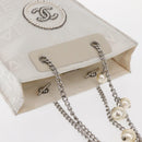 CHANEL Chain Shoulder Bag Nylon White Silver CC Auth 159317SAM-6