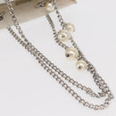 CHANEL Chain Shoulder Bag Nylon White Silver CC Auth 159317SAM-7