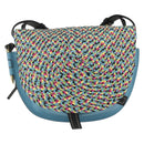 LOEWE Gate bag Small Shoulder Bag Leather Light Blue Gold Auth 159318SM-13