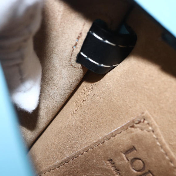 LOEWE Gate bag Small Shoulder Bag Leather Light Blue Gold Auth 159318SM