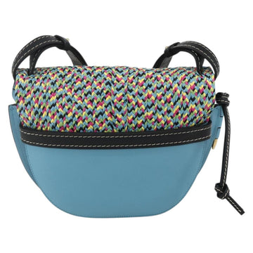LOEWE Gate bag Small Shoulder Bag Leather Light Blue Gold Auth 159318SM - 0