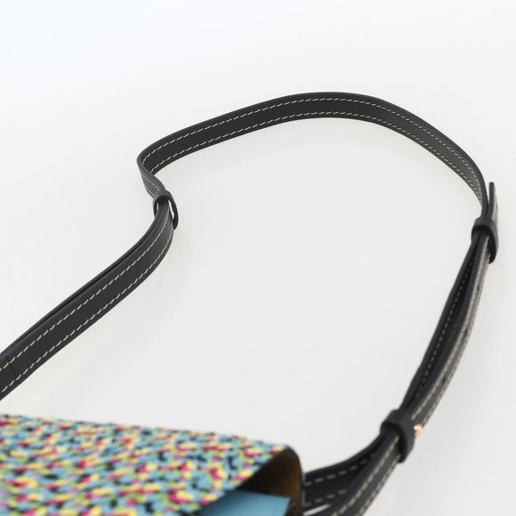 LOEWE Gate bag Small Shoulder Bag Leather Light Blue Gold Auth 159318SM