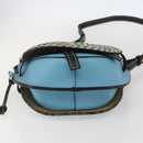 LOEWE Gate bag Small Shoulder Bag Leather Light Blue Gold Auth 159318SM-5