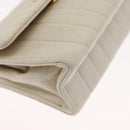 CHANEL Mademoiselle Chain Shoulder Bag Leather Ivory Gold CC Auth 159320-10