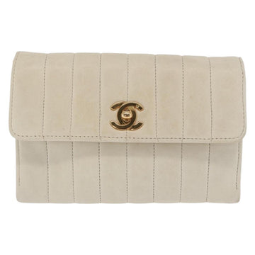 CHANEL Mademoiselle Chain Shoulder Bag Leather Ivory Gold CC Auth 159320 - 0