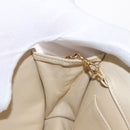 CHANEL Mademoiselle Chain Shoulder Bag Leather Ivory Gold CC Auth 159320A-23