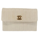CHANEL Mademoiselle Chain Shoulder Bag Leather Ivory Gold CC Auth 159320A-13