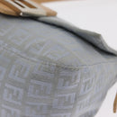 FENDI Zucchino Canvas Mamma Baguette Hand Bag Light Blue Silver Auth 159322V-16