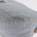 FENDI Zucchino Canvas Mamma Baguette Hand Bag Light Blue Silver Auth 159322V-8