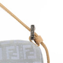 FENDI Zucchino Canvas Mamma Baguette Hand Bag Light Blue Silver Auth 159322V-18