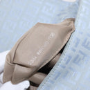 FENDI Zucchino Canvas Mamma Baguette Hand Bag Light Blue Silver Auth 159322V-11