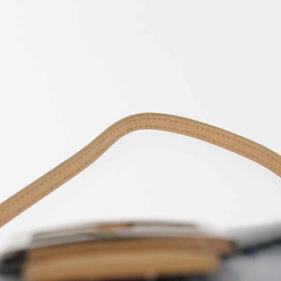 FENDI Zucchino Canvas Mamma Baguette Hand Bag Light Blue Silver Auth 159322V