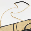Miu Miu Chain Shoulder Bag Enamel 2way Black Gold Auth 159323V-15