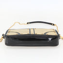 Miu Miu Chain Shoulder Bag Enamel 2way Black Gold Auth 159323V-5