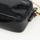 Miu Miu Chain Shoulder Bag Enamel 2way Black Gold Auth 159323V-18