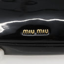 Miu Miu Chain Shoulder Bag Enamel 2way Black Gold Auth 159323V-20