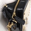 Miu Miu Chain Shoulder Bag Enamel 2way Black Gold Auth 159323V-9