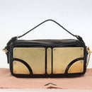 Miu Miu Chain Shoulder Bag Enamel 2way Black Gold Auth 159323V-12